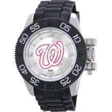 Game Time Watch, Mens Washington Nationals Black Polyurethane Strap 47