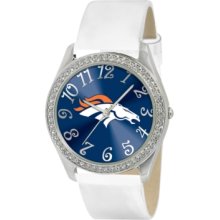 Game Time Watch, Womens Denver Broncos White Leather Strap 40mm Nfl-gl