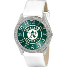 Game Time Women's MLB Oakland Athletics Glitz Watch, Silver