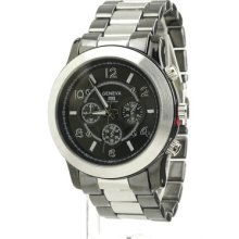 Geneva Chrono Style Large Bracelet Watch - 2 Tone