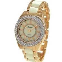 Geneva Platinum 2114 Women's Rhinestone-accented Link Watch