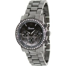 Geneva Platinum Men's 2626.Gun Grey Ceramic Quartz Watch with Gre ...