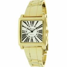 Geneva Platinum Men's 6397.Gold.White Gold Stainless-Steel Quartz Watch with Silver Dial