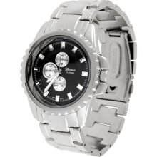 Geneva Platinum Men's Metal Link Watch (White)