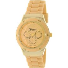 Geneva Platinum Women's 2278.Gold.Tan Beige Silicone Quartz Watch ...