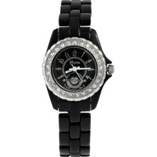 Geneva Womens Platinum Rhinestone Watch Lime