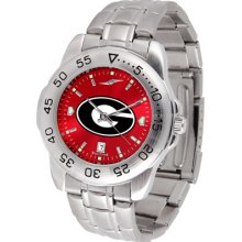 Georgia Bulldogs Sport AnoChrome Steel Band Men's Watch