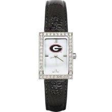 Georgia Women's Black Leather Strap Allure Watch