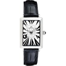 Gio Monaco Women's 236-A Angelo LII Rectangular White Dial Black ...