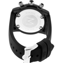 Glam Rock Unisex Miami Beach Chronograph Polyurethane Round Watch Case: Black, Hands/Markers: Silver Tone/White