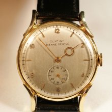 Glycine Bienne Geneve Vintage Man's 18K Solid Gold Watch