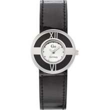 Go Women's 697663 Silver Dial Two-Tone Black Patent Leather Watch ...