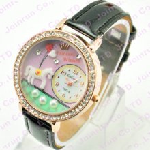 Gogoey 1921-5 Fashion Leather Diamond Woman Girl's Watch Princess Wishes Pearl