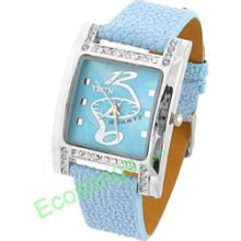 Good Jewelry Exquisite Silver Quartz Watch Wrist Watch - Light Blue Strap