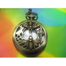 Gorgeous jewerly The double bee Pocket Watch Necklace Pendant