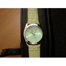 Gossip Ladies Leather Lime Green Pastel Watch New in Box