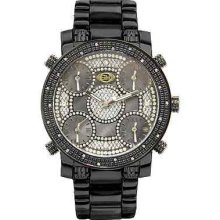 Grand Master Black Five Time Zone Steel Round Case Diamond Watch Gm5-05b Jojino