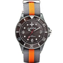 Grey and Orange Round Watch