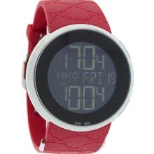 Gucci Watches Men's Digital Red Rubber Strap digital dial YA114212