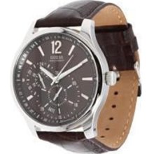 GUESS Brown Croc Embossed Leather Mens Watch U95152G2 ...