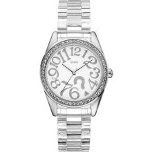 Guess Clear Polycarbonate Swarovski Women's Watch U85117l1