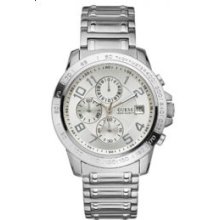 Guess Mens Brushed Silver Dial Chronograph U15062g1