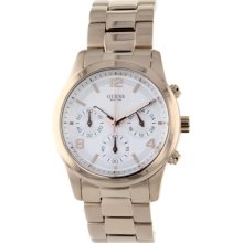 Guess Watches Women's Spectrum Chronograph White Dial Gold Tone SS Gol