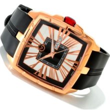 GV2 by Gevril Men's Fiamme Swiss Made Limited Edition Rubber Strap Watch ROSETONE