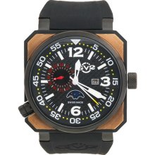 Gv2 By Gevril Xo Submarine Pvd Watch - Rose Gold, Rubber Strap