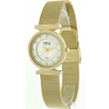 Hamlin Ultra Thin Ladies Mop Dial Gold Tone Mesh Bracelet Watch HAML0302:004