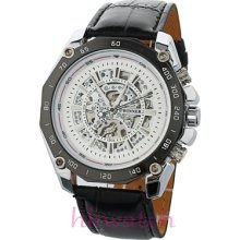 High Class Luxury Mechanical Automatic Business Men/boy Leather Wrist Watch Gift