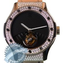 Hublot Rare Tourbillon (WG-Diamonds /Black / Rubber Strap)