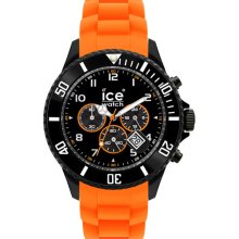 ICE Watch Chronograph Silicone Strap Watch Orange/ Black