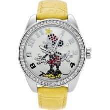 Ingersoll Women's Disney IND25658 Yellow Polyurethane Quartz Watch with Silver Dial