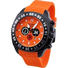 Insignum Forum Black IP - Orange 3 Eye Chronograph Wrist Watch