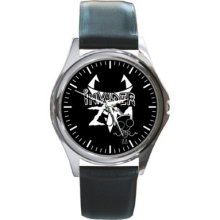 Invader Zim Leather Round Metal Watch