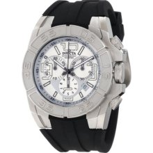 Invicta 1872bbb Specialty Chronograph Silver Dial Black Polyurethane Mens Watch