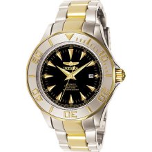 Invicta 7037 Men's Watch Signature Diver Black Dial Automatic 3h Gold/ss