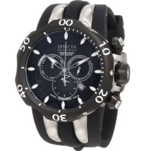 Invicta Mens 10835 Venom Reserve Chronograph Black Dial Black Polyurethane Watch