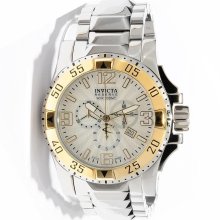 Invicta Men's 10892 Excursion Reserve Silver Dial Gold Bezel Quartz SS Watch