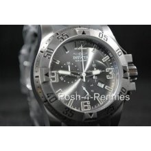 Invicta Mens Excursion Quartz Chronograph Silver Gray Rubber Strap Watch 1414