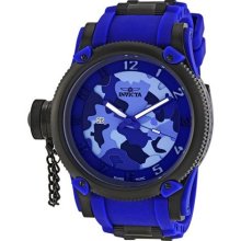 Invicta Mens Russian Diver - Blue Camouflage Dial - Blue Rubber Invicta-1196