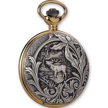 Jacques du Manoir Two-tone Brass Elk Pocket Watch