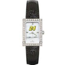 JEFF GORDON #24 LADIES ALLURE WATCH BLACK LEATHER STRAP