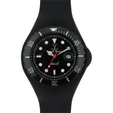 Jelly Black Plastic Resin Case Black Dial Silicone Strap Date Display