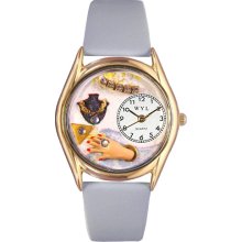 Jewelry Lover Blue Baby Blue Leather And Goldtone Watch #C1010008