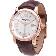 Jorg Gray Jg7200 23 Rose Gold Bezel Brown Leather Roman Numerals Men's Watch