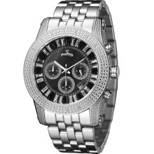 Just Bling Men's 0 .20CT Diamond watch JB-6219-C Stainless Steel Case