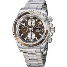 Kadloo Mens Windward Brown Dial Stainless Steel Chronograph Watch 87420br