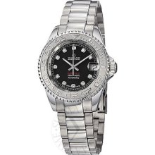 Kadloo Womens Match Race Black Diamond Dial Stainless Steel Watch 80886bk